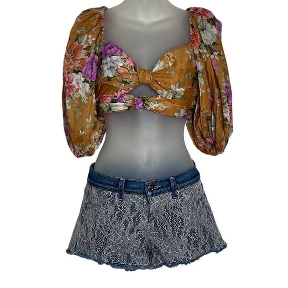 Joe’s Jeans Lace over Denim Shorts 25 - Picture 1 of 16